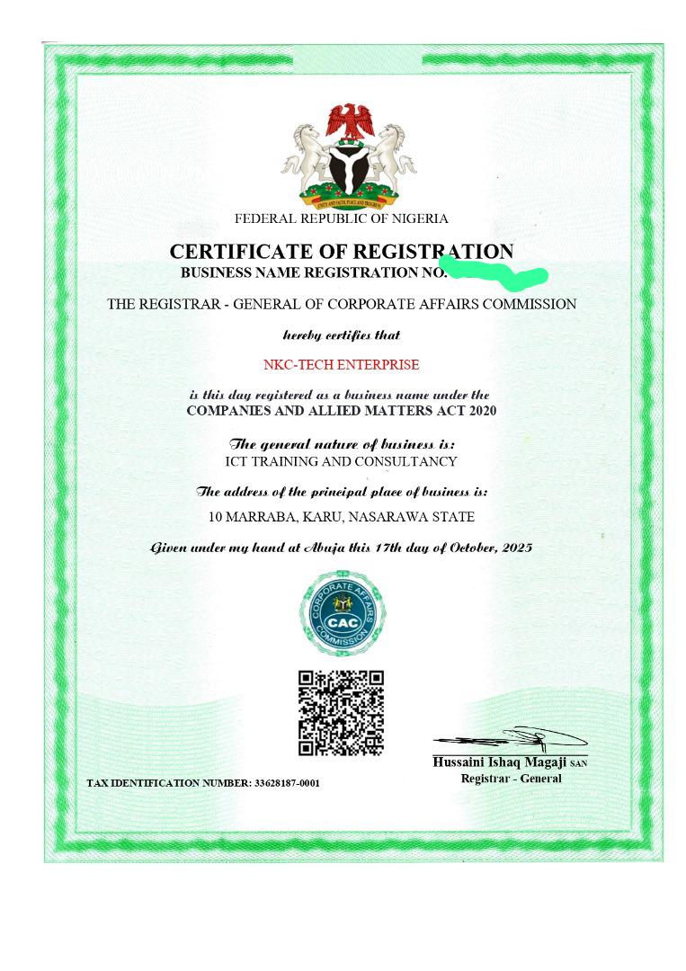 CAC Certificate - NKC TECH